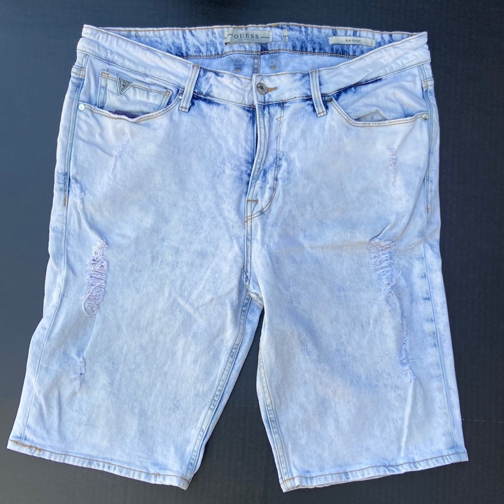 New GUESS Mens Slim Denim Short SZ 36